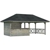 Palmako Pavillon Bianca 16,6 m2 Set 3 Grau tauchimprägniert