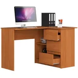 akord furniture factory AKORD B16 rechts in der Farbe Erle mit 3 Schubladen und 2 Ablagen B124 x H77 x T85 cm - Bronze