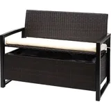 Mendler Poly-Rattan 2er Sitzbank 120 x 60 x 45 cm Braun