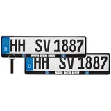 Hamburger SV HSV Nummernschildhalter 2er Set NUR DER HSV Kennzeichenhalter für alle Automarken HSV Fanartikel + FanEmotion Flaschenöffner