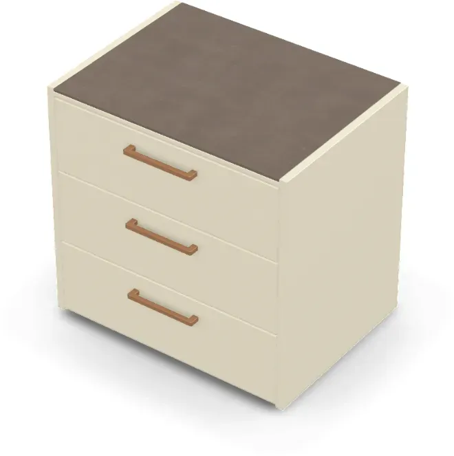 Brabura CT 90 Schubladenmodul - Barro / Perle Blanche / Holzgriff