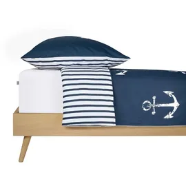 SCHIESSER Marina Gestreift Dunkelblau 155 x 220 cm + 80 x 80 cm
