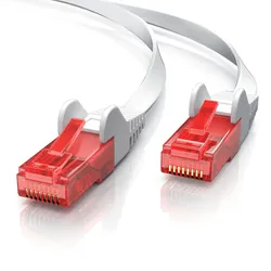 CSL Cat 6 Flachband LAN Kabel - mehrfach geschirmt - UTP Gigabit - 1000 Mbit/s - Patchkabel Flachkabel - Netzwerkkabel - 25m