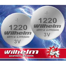 Wilhelm 2 x CR1220 WILHELM Lithium Knopfzelle 3V 40mAh ø12x2,0mm Batterie DL1220