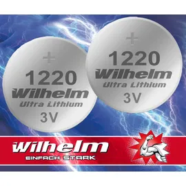 Wilhelm 2 x CR1220 WILHELM Lithium Knopfzelle 3V 40mAh ø12x2,0mm Batterie DL1220
