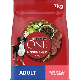 Purina 7kg Medium/Maxi Adult Rind & Reis PURINA ONE Hundefutter Trocken