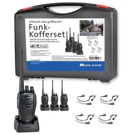 Midland G10 Pro PMR 4er Handwerker-Koffer C1107.S2 PMR-Funkgerät 4er Set