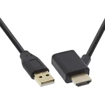 InLine HDMI Adapter Stecker/Buchse mit USB-Power Einspeisung, 0,5m
