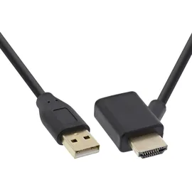 InLine HDMI Adapter Stecker/Buchse mit USB-Power Einspeisung, 0,5m