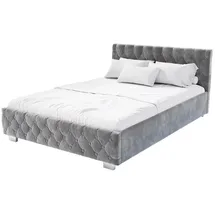 Juskys Nizza 140 x 200 cm mit Matratze grau