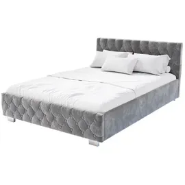 Juskys Nizza 140 x 200 cm mit Matratze grau