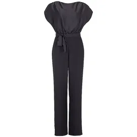 Swing Jumpsuit mit Rundhalsausschnitt, Black, 46