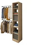 VCM Holz Kleiderschrank offener Schrank begehbarer Kleiderregal Dachschrägen Regal Maße cm- B. 38 H. 194 T. 40.0