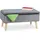 Relaxdays Sitzbank mit Stauraum, Samtbezug, 40 L, gepolstert, Holzbeine, Flur, 2er Truhenbank, 41x80x40 cm, dunkelgrau