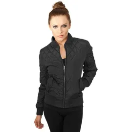 URBAN CLASSICS Damen Diamond Quilt Nylon Jacket Jacke, Black, XS