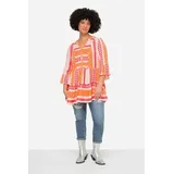 Angel Of Style by Happy Size Angel of Style Tunika Tunika Straight Fit Jacquard-Streifen 3/4-Ärmel rosa|rot 48