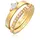 Elli Ring-Set Solitär Eternity Zirkonia Verlobung Set 925 Silber, Ring Set goldfarben 54