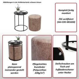 MCW Hocker K48 Kunstleder Schwarz