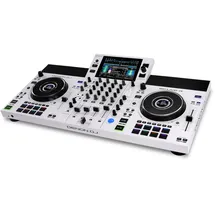 DENON DJ SC LIVE 4 WHITE Standalone DJ-Controller mit Stems auf 4-Decks, WLAN-Streaming, eingebauten Lautsprechern, Serato DJ & Virtual DJ kompatibel
