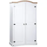 vidaXL Kleiderschrank Mexiko-Stil Kiefernholz 2 Türen Weiß