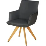 KOINOR Armlehnstuhl Leder  Schwof ¦ grau ¦ Maße (cm): B: 57 H: 90 T: 66.0