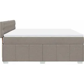 vidaXL Boxspringbett mit Matratze Taupe 180x200 cm Stoff
