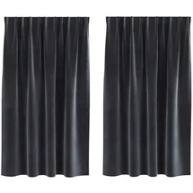 vidaXL Verdunkelungsvorhänge 2 pcs Dunkelgrau 140 x 140 cm