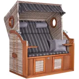 deVries Strandkorb ca. 140x160x80 cm Braun/Grau
