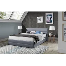 aea Designer Bett Schlafzimmer Betten Textil Leder Hotel Luxus Polster Sitz Stoff - Grau