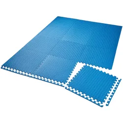 tectake® Schutzmattenset, 12-teilig mit 24 Randstücken, weich und rutschfest, leichte Reinigung und flexibel erweiterbar