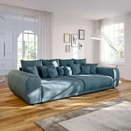 Livora Bigsofa Geflechtstoff 310x135x86 blau MIRELLA