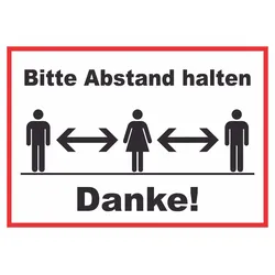 Bitte Abstand halten Schild A1 (594x841mm)