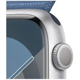 Apple Watch Series 9 GPS 45 mm Aluminiumgehäuse silber, Sport Loop winterblau One Size