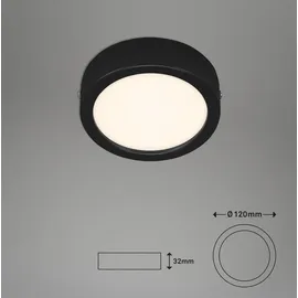 Brilo LED Deckenleuchte 12 cm schwarz