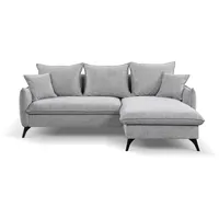 WERK2 Ecksofa »Modica L-Form«, Minimalistisches Ecksofa mit Schlaffunktion & Bettkasten, grau