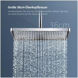 EMKE Duschsystem mit Thermostat Chrom 85 cm