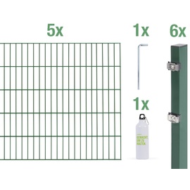 GAH ALBERTS Doppelstabmattenzaun-Set 1 x 10 m grün