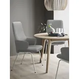 Polsterstuhl STRESSLESS "Laurel", grau (wild dove batick, schwarz matt), B:58cm H:105cm T:60cm, Leder BATICK: BATICK ist ein leicht korrigiertes, durchgefärbtes und genarbtes Möbelleder, bei dem die meisten Unebenheiten und Spuren in der Regel entfernt wurden., Stühle, Polsterstuhl, High Back mit Armlehne, Größe L, mit Beinen aus Stahl in Schwarz matt