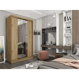 masseno Schwebetürenschrank LUCENZA 120 x 216 x 61 cm Braun