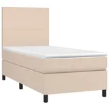 vidaXL Boxspringbett Matratze Cappuccino-Braun 100x200cm Kunstleder