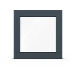 Fenster Graublau RAL 5008, Holzfenster, Classic IV 68, 510 x 510 mm, einteilig, festverglast, individuell konfigurieren
