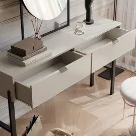 beautysofa KONSOLENTISCH Cortina mit 2 Schubladen, Sandbeige