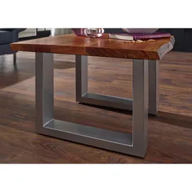 MASSIVMOEBEL24.DE Couchtisch Akazie Braun Walnuss 60 x 60 x 45 cm