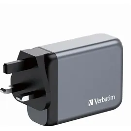 Verbatim GaN 100W, 1x USB-A, 3x USB-C PD, 3.0, QC 3.0 grau