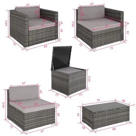 Tectake Pisa Lounge-Set grau