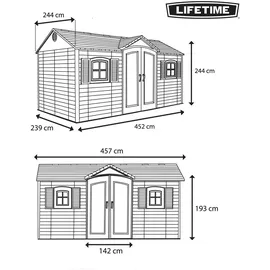 Lifetime Garten-Villa 4,57 x 2,44 m hellgrau/anthrazit