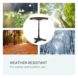 Blumfeldt Patras - Bistro-Tisch, Gartentisch, Deko-Zierkante, Gusseiserner Standfuß, für drinnen und draußen, wasserfest, frostsicher, 57,5 cm ø 72 cm Höhe,