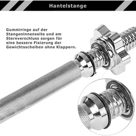 MOVIT Langhantel Hantelset 23,5 - 55 kg schwarz/silber
