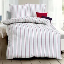 KAEPPEL Seersucker Bettwäsche Resort blau 135x200 cm + 80x80 cm - blau;rot