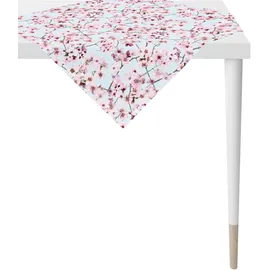 APELT Mitteldecke APELT "6450 SPRINGTIME, Frühjahrsdeko, Frühling" Gr. 1, bunt (rosa, hellblau, natur), B:88cm L:88cm, Baumwolle, Polyester, Tischdecken, Mitteldecke, Digitaldruck